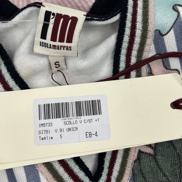 NWT Isola Marras Floral Striped Sweater Combo Sleeveless Short Dress sz S - Picture 4 of 5